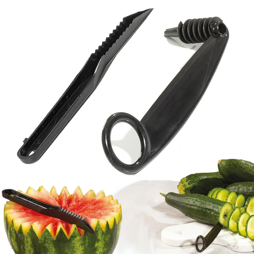 Jubliss™ Spiral & V-Cut Combo Knife Set